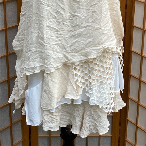 Pretty Angel Layered Linen Blend Dress SZ M - Picture 6 of 11